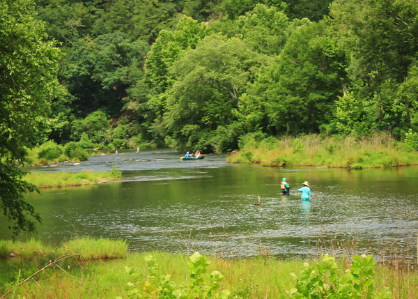 Waders and Canoers on The Mountain Fork River...