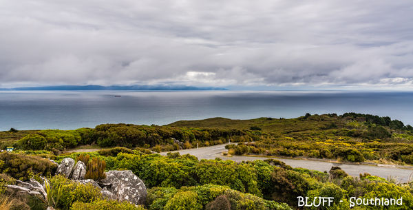 6 - Bluff - Road to Bluff Hill Lookout with view o...