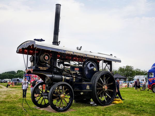 Steam Power Tractor being used to Generate Electri...