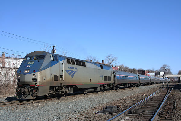 March 2008 in Palmer MA. The train sat on the main...