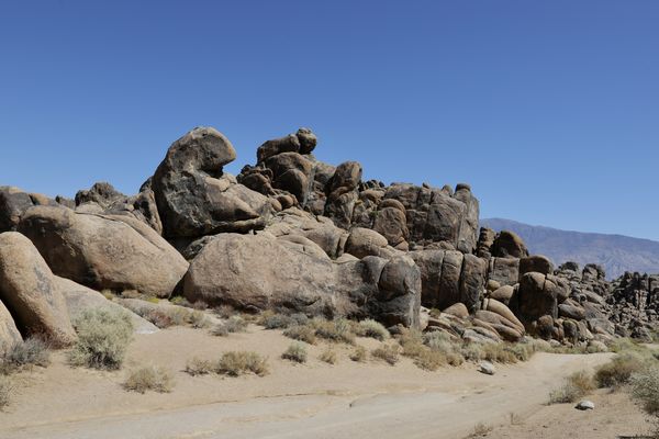 One of the sites in the Alabama Hills where Gunga ...
