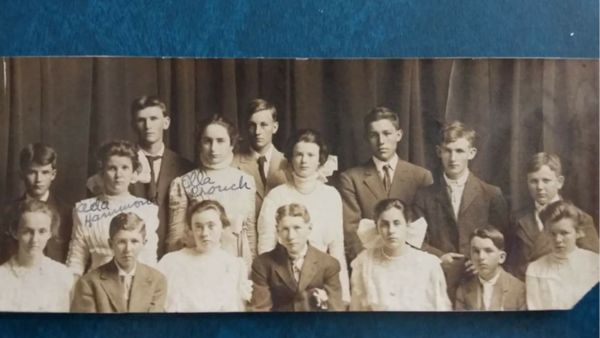 My Grandma's school class around 1910;she is in th...