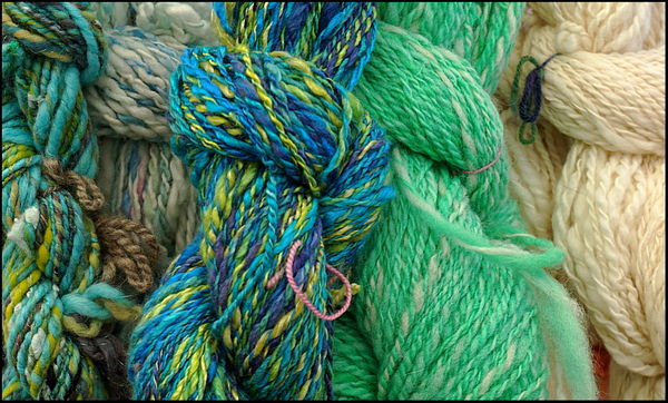 6. Skeins of various colored yarn....
