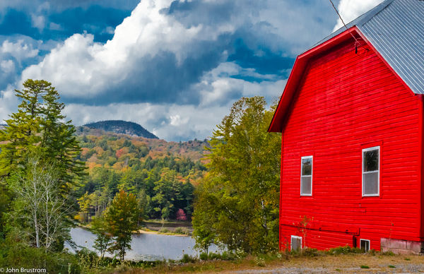 Red barn on Long Lake, NY...