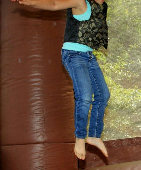 Jumping in a bounce house...