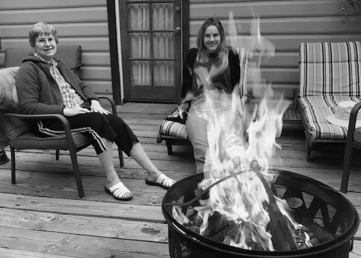 B&W of evening with granddaughter in Topanga Canyo...