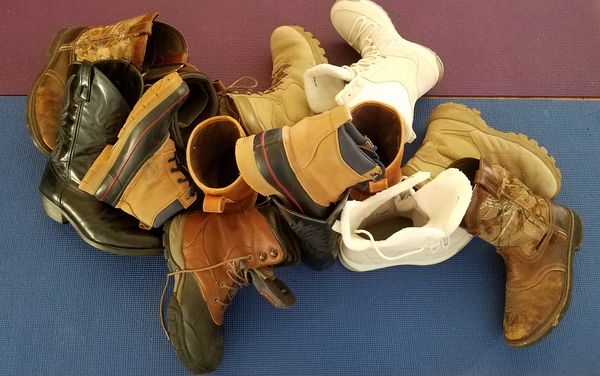Many different kinds of boots....