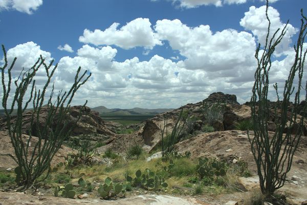 Landscape near El Paso Texas at Hueco Tanks State ...