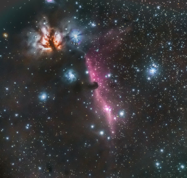 Alnitak and Flame & Horsehead Nebulas(600mm,f6.3,3...
