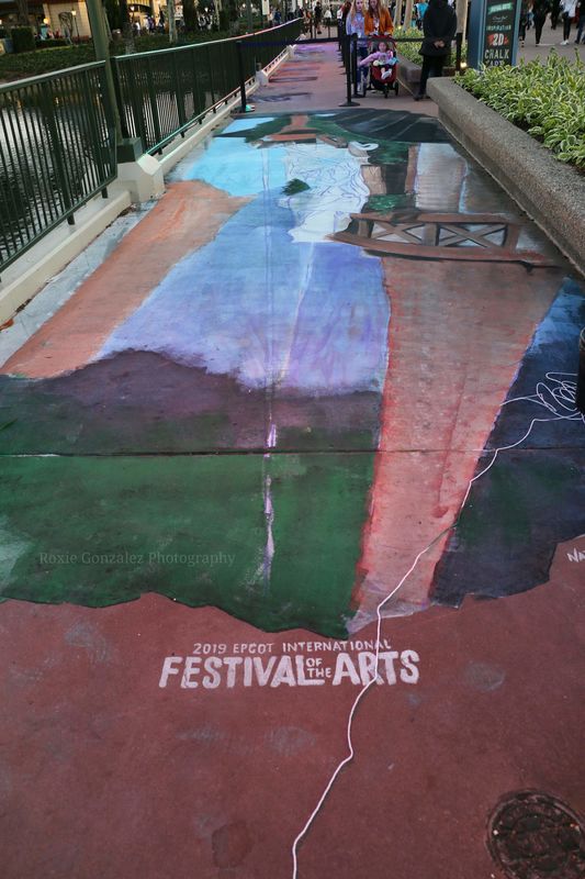 Unfinished chalk art at Epcot's Art Festival....