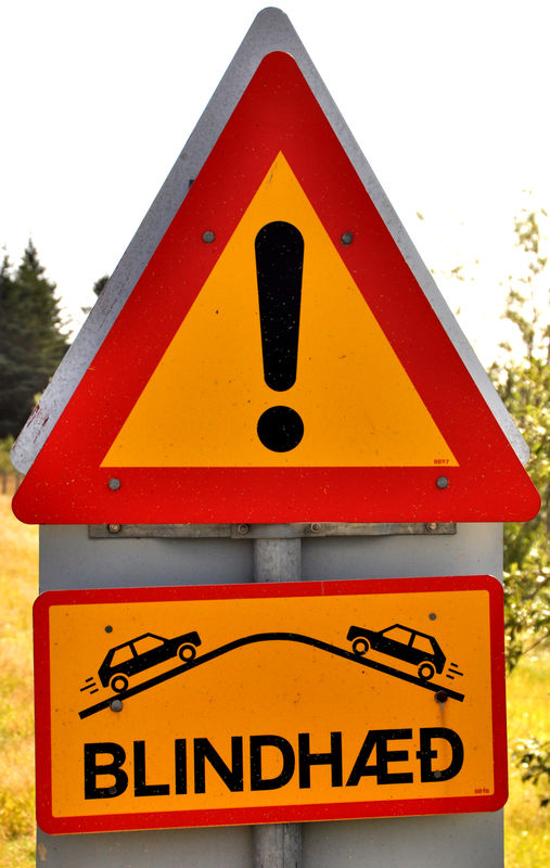 6 - Icelandic Road Signs: Blind Head - You don't s...