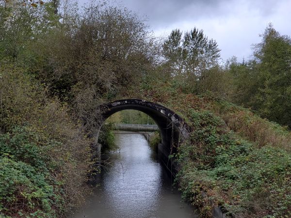 The trail crossed over this canal which provides a...