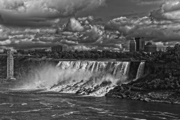 American Falls B&W rendering from same raw file as...
