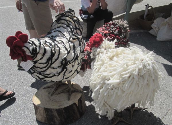 faux chicken foot stools...