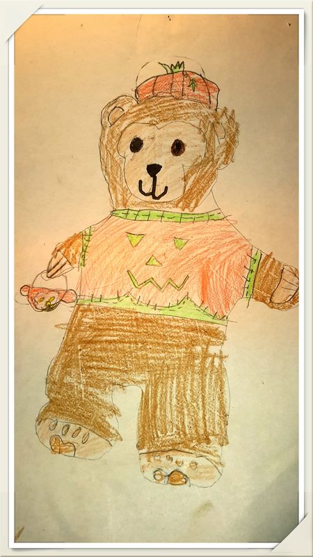 Halloween Duffy drawn by my Granddaughter...