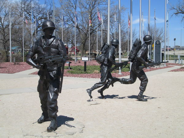 soldier statue shadows-Higgens boat park...