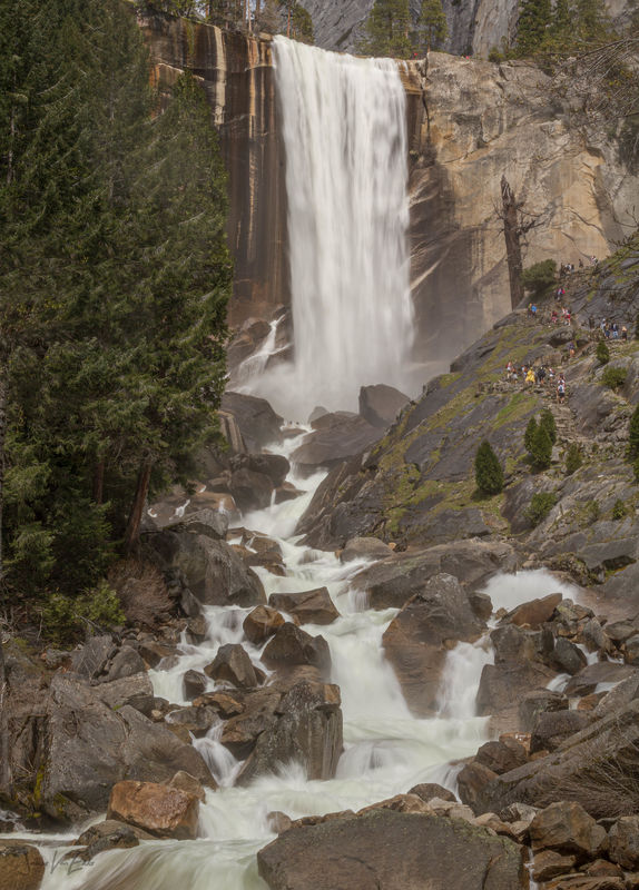 Vernal Falls  On trail I saw  2 kid on the cell ph...
