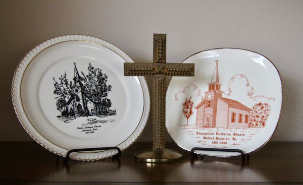 Old plates and a cross...