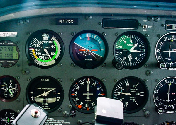 Round gauges in cockpit....