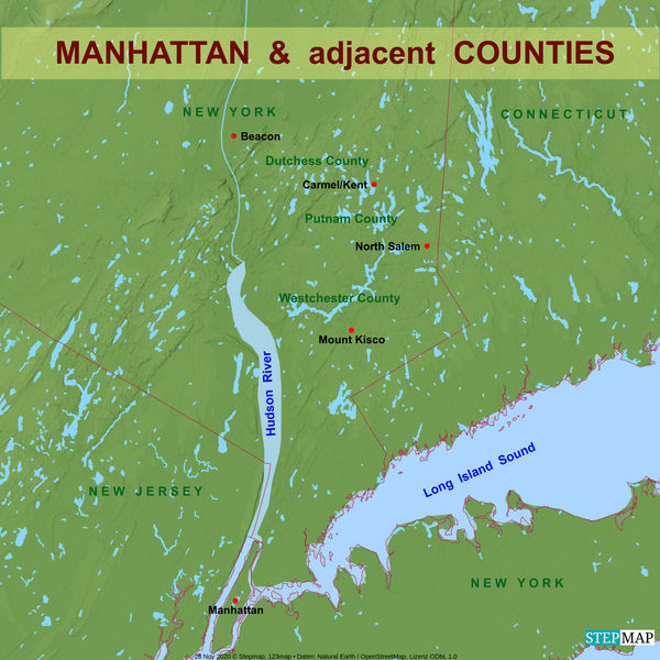3 - Map of the Westchester area with locations of ...