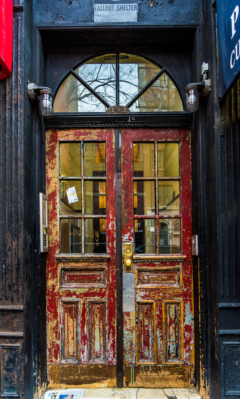 8 - At 194 Bleeker Street: Old dilapidated door in...