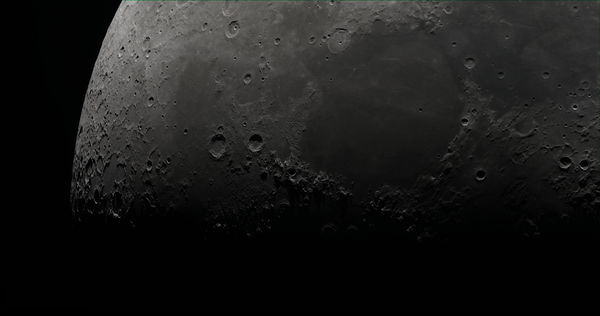 stacked video frames of the northern lunar pole...