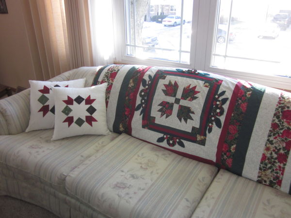 Pillows from last year.  Quilt on couch back was a...