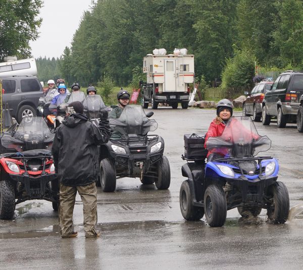 Touring ATVs on the streets of Talkeetna....