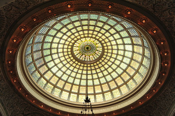 The largest Tiffany Glass made. Inside the Old Chi...