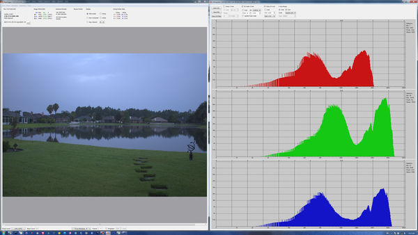 Actual raw histograms for the same image...