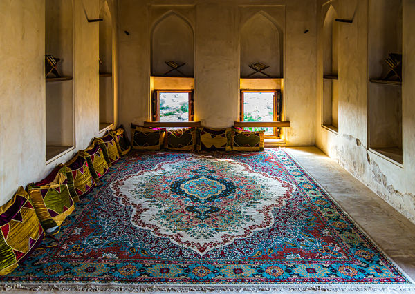 7 - Carpeted lounge area with traditional cushions...