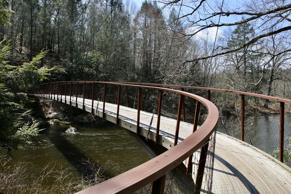 Suspension bridge for walking-Washington, Ct....