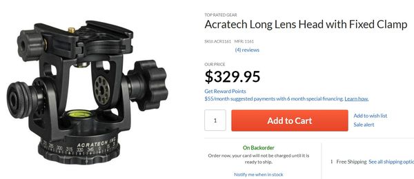 Acratech long lens head...