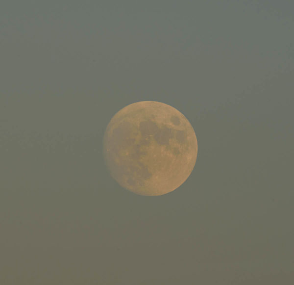 Full moon rising on a humid hazy evening...