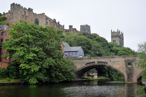 Durham Castle (left) and the Cathedral towers. The...