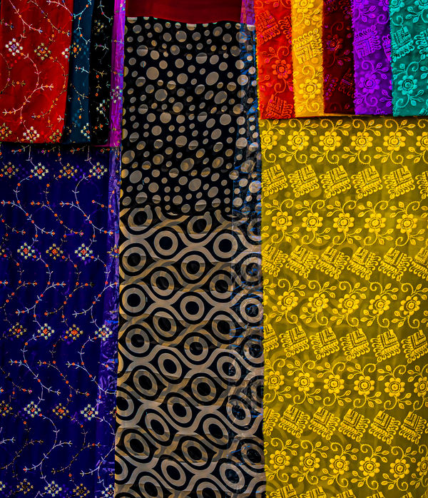 8 - Colorful fabrics for sale...