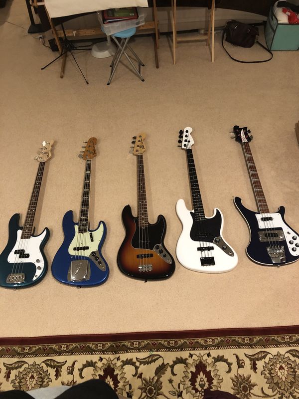 My other hobby bass guitars...