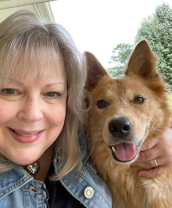 My red heeler mix & me. Her name is Skipi!...