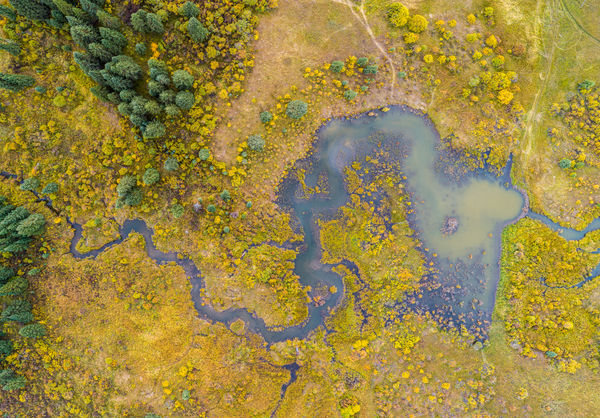 Directly over the pond from 400’ (9 image mosaic):...