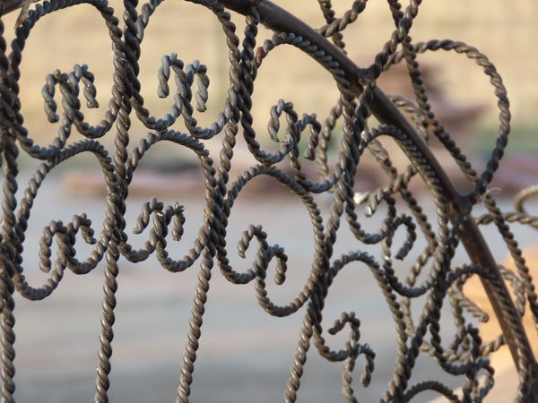 iron work on the back of our patio chair...