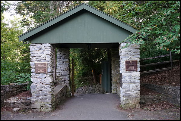 1. Entrance to trail that takes goes to the bridge...
