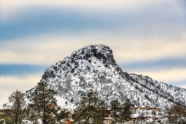 Thumb Butte yesterday from the bedroom window...