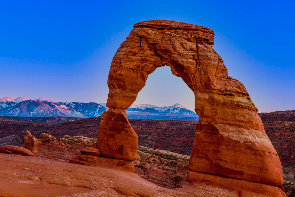 Sunset on Delicate Arch in Arches National Park...