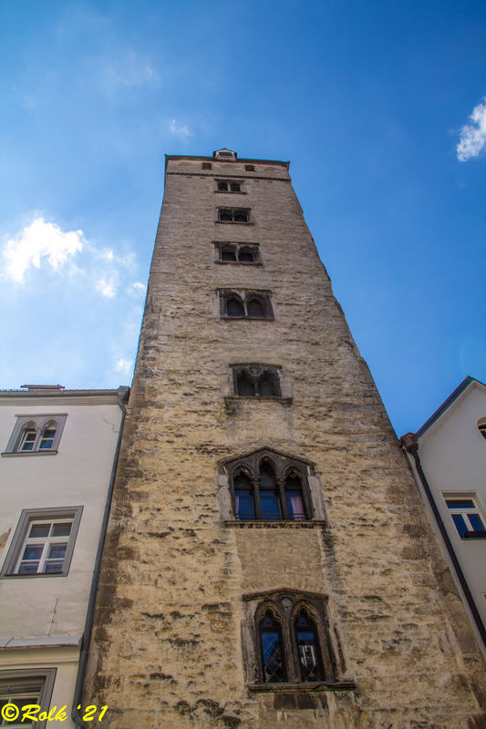 Opened in 1260, the Goldener Turm Tower served as ...