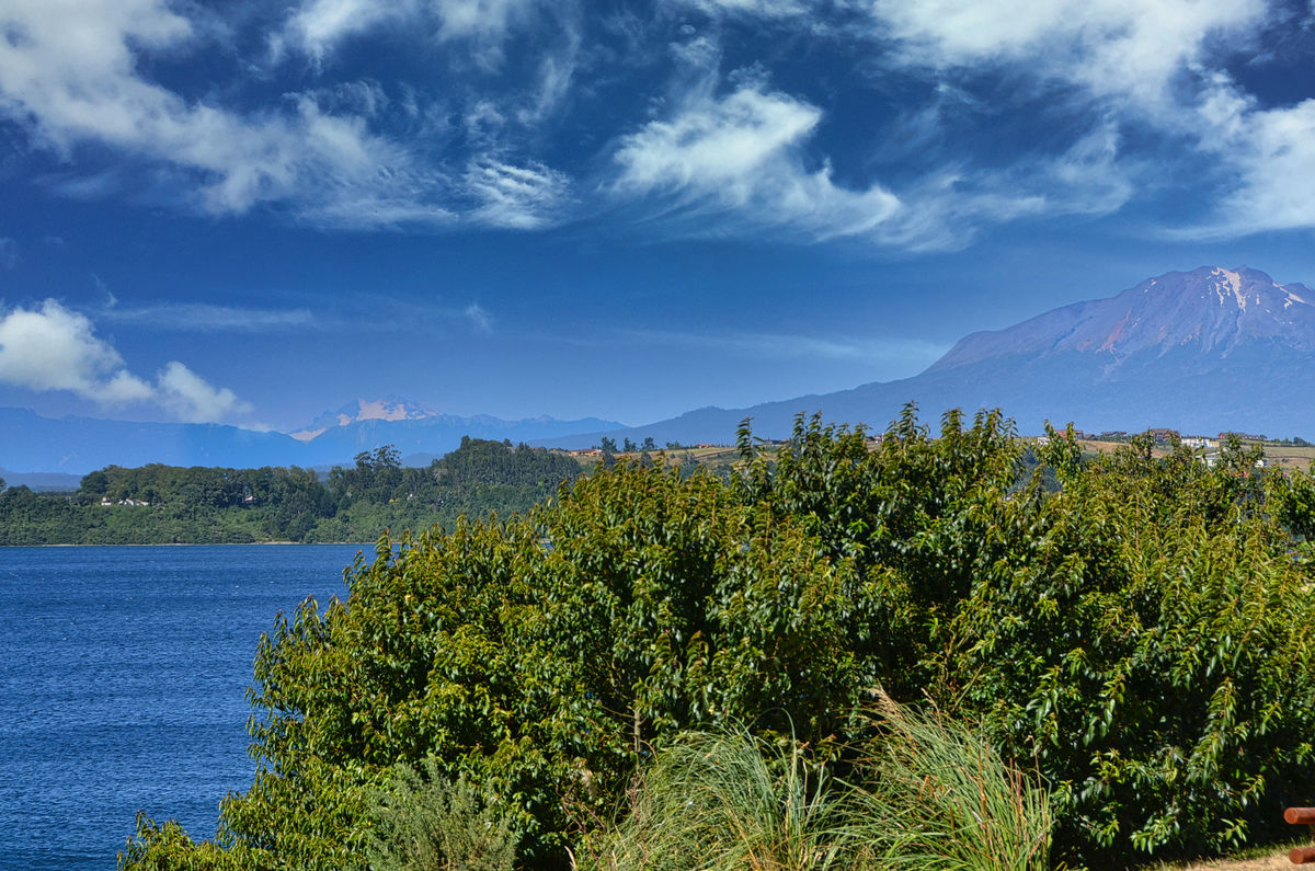 Mt. Calbuco and Mt. Tronador are clearly visible f...