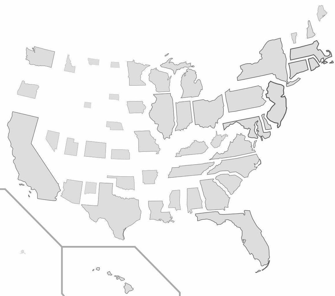 6. States Resized According To Population Density ...