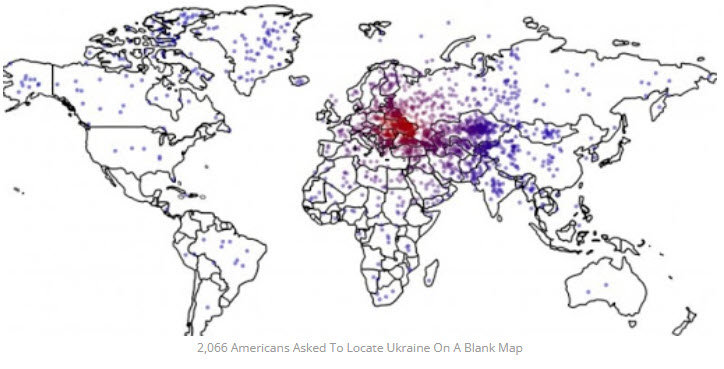 8. 2,066 Americans Asked To Locate Ukraine On A Bl...