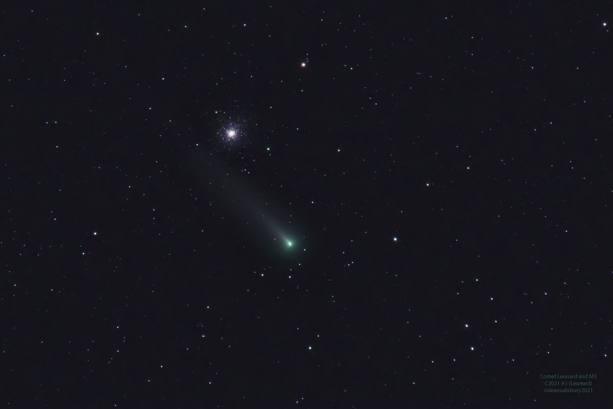 C 2021 A1 (Comet Leonard) and M3...