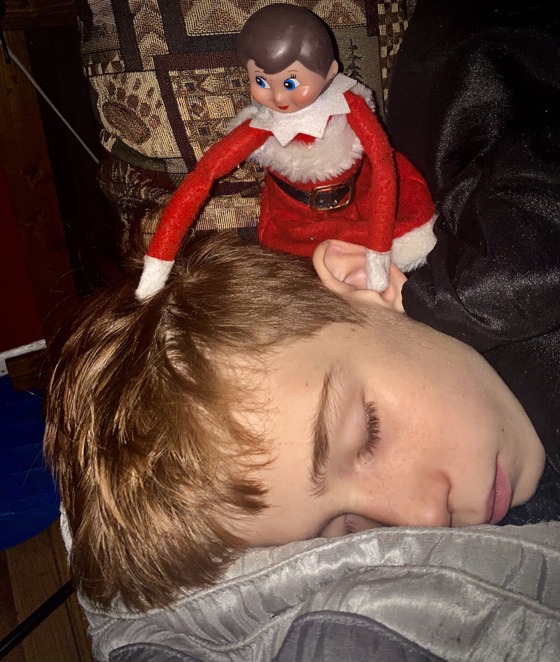 My son added the Elf as Kaden slept!...