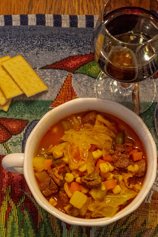 This vegetable beef soup pairs nicely with 3yr old...